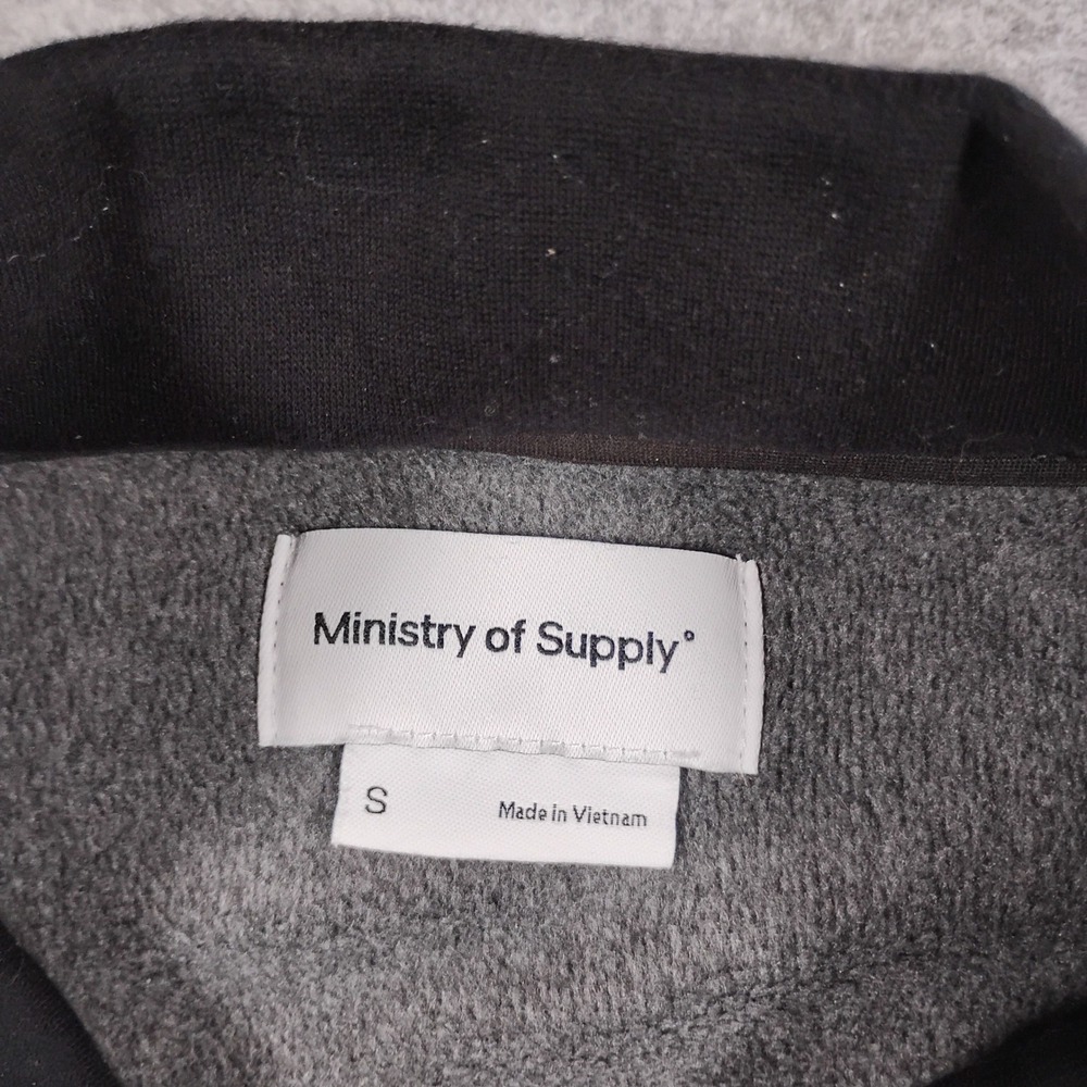 Ministry of Supply Men Black Full Zip Fleece Lined Bomber Jacket Small - Picture 2 of 9